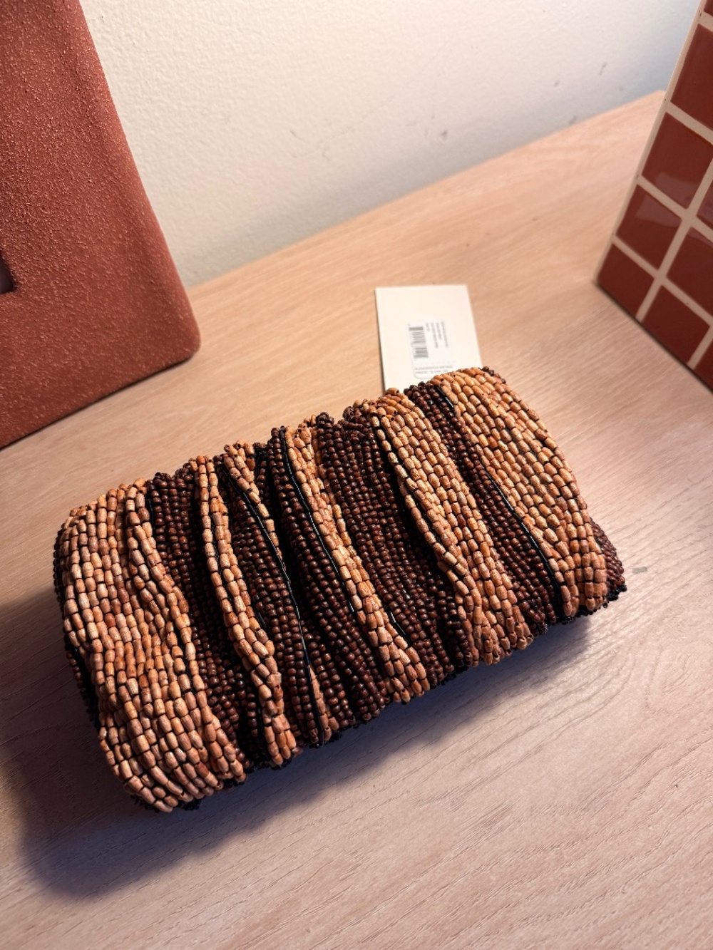 Staud wooden beaded purse